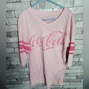 Coca-Cola Pink size Medium 3/4 Sleeve‎ Tshirt